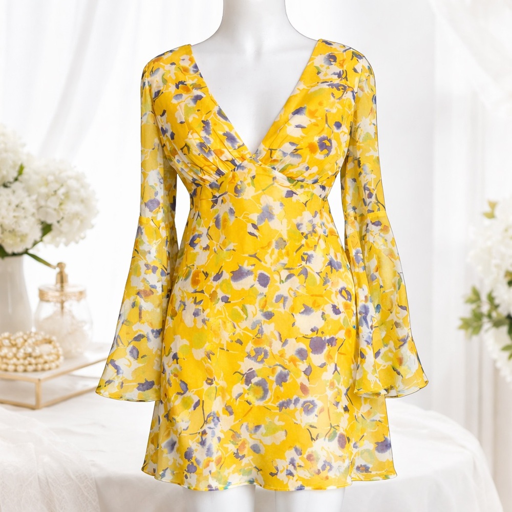 Ieena for Mac Duggal 70207 yellow multicolor dress in Size 10